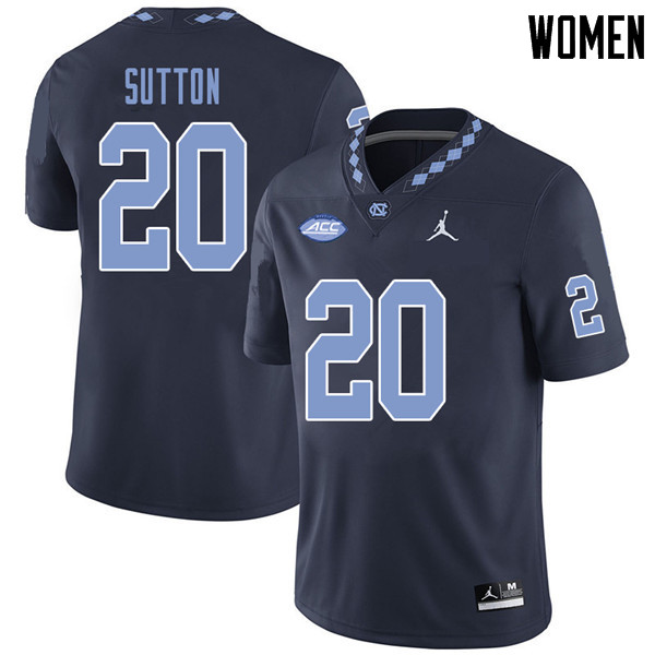Jordan Brand Women #20 Johnathon Sutton North Carolina Tar Heels College Football Jerseys Sale-Navy